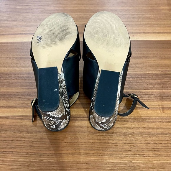 Talbots Amberley Slingback Wedge Sandal- Vachetta Black/Snake print - Picture 3 of 3